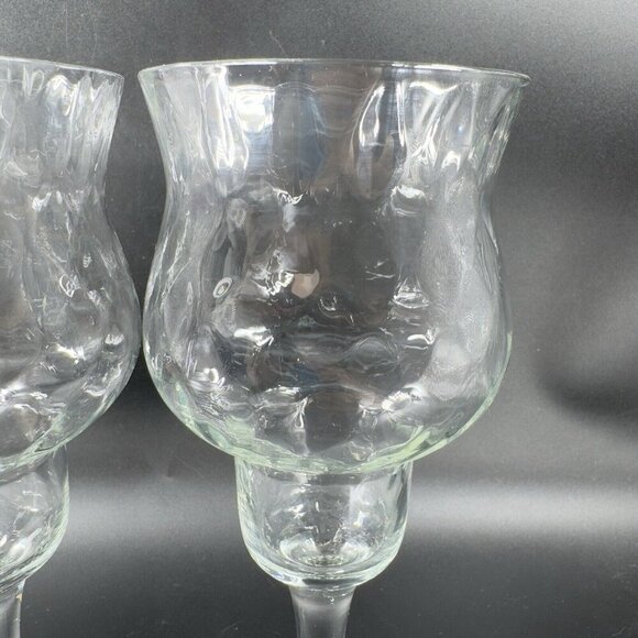 Vintage Venetian Clear Optic Tall Course Candle Holder Hurricane Votive Italy 2 - Picture 6 of 12